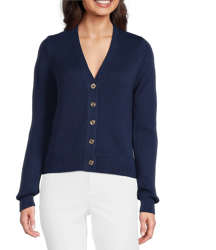 Lilly Pulitzer Tippery Knit V-Neck Long Sleeve Cardigan