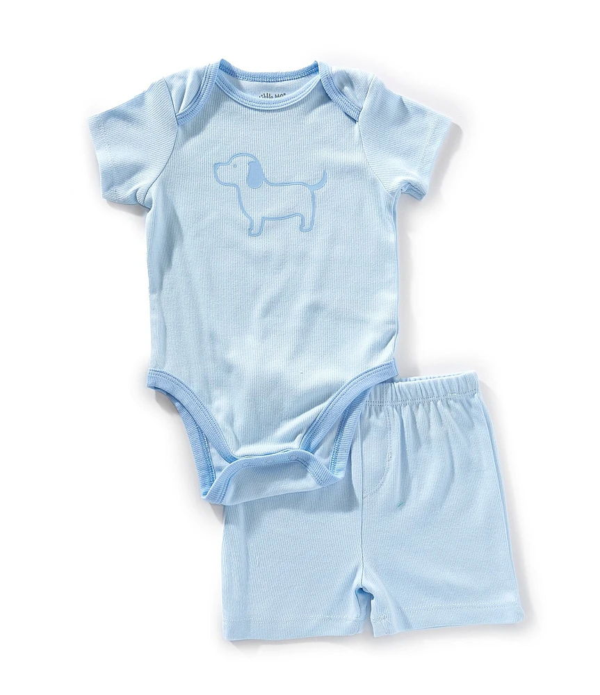 Little Me Baby Boys Short-Sleeve Dog-Motif Bodysuit & Matching Shorts Set