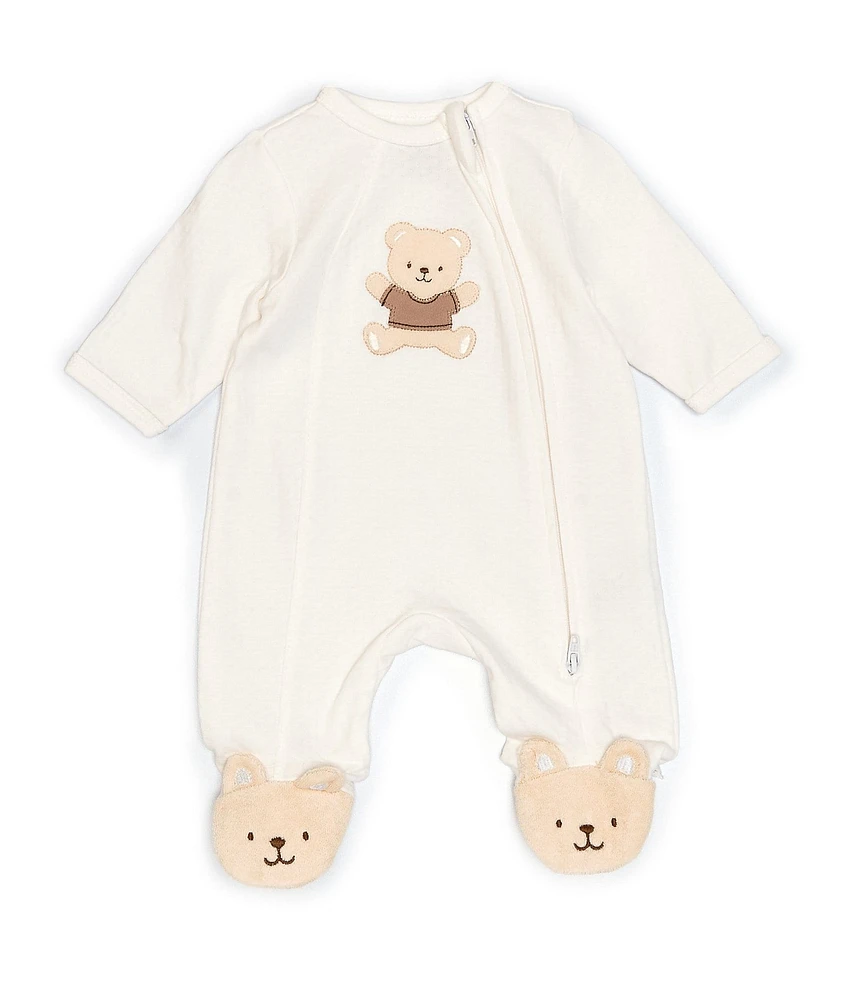 Little Me Baby Boys Gentle Bear Zip Footie Coverall