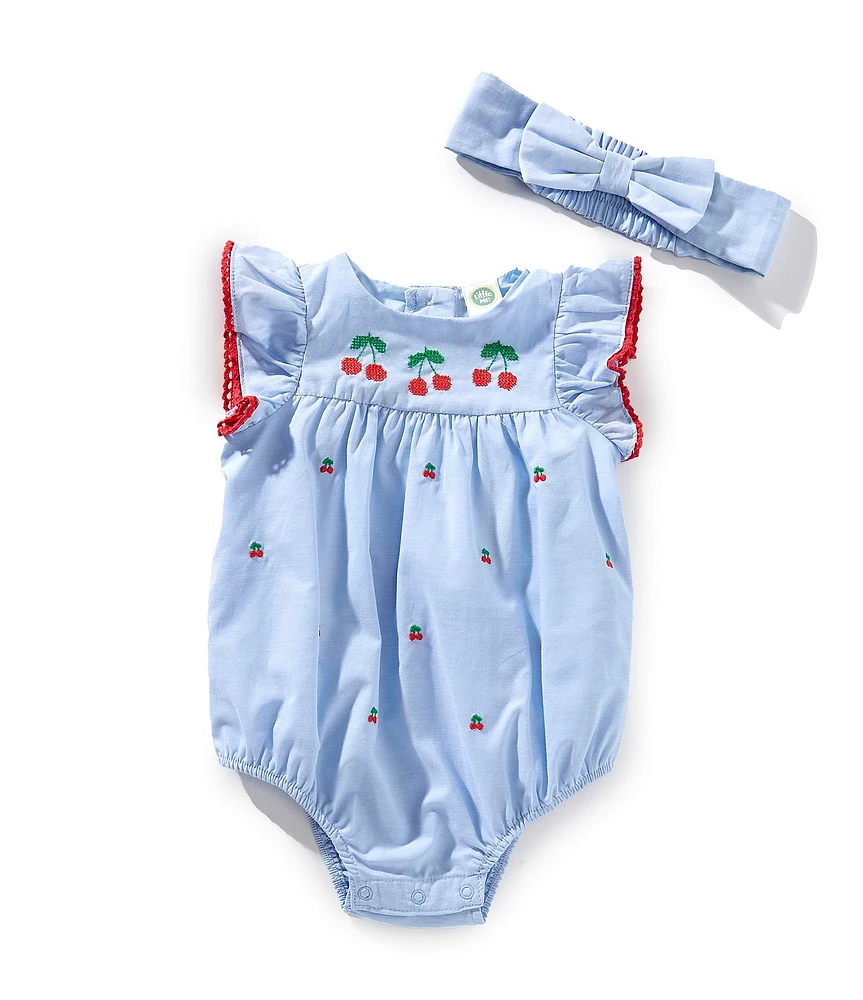 Little Me Baby Girls Flutter-Sleeve Cherry Bodysuit