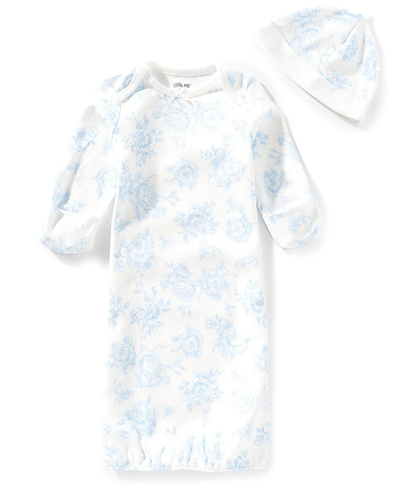Little Me Baby Girls Long Sleeve Rose-Printed Gown