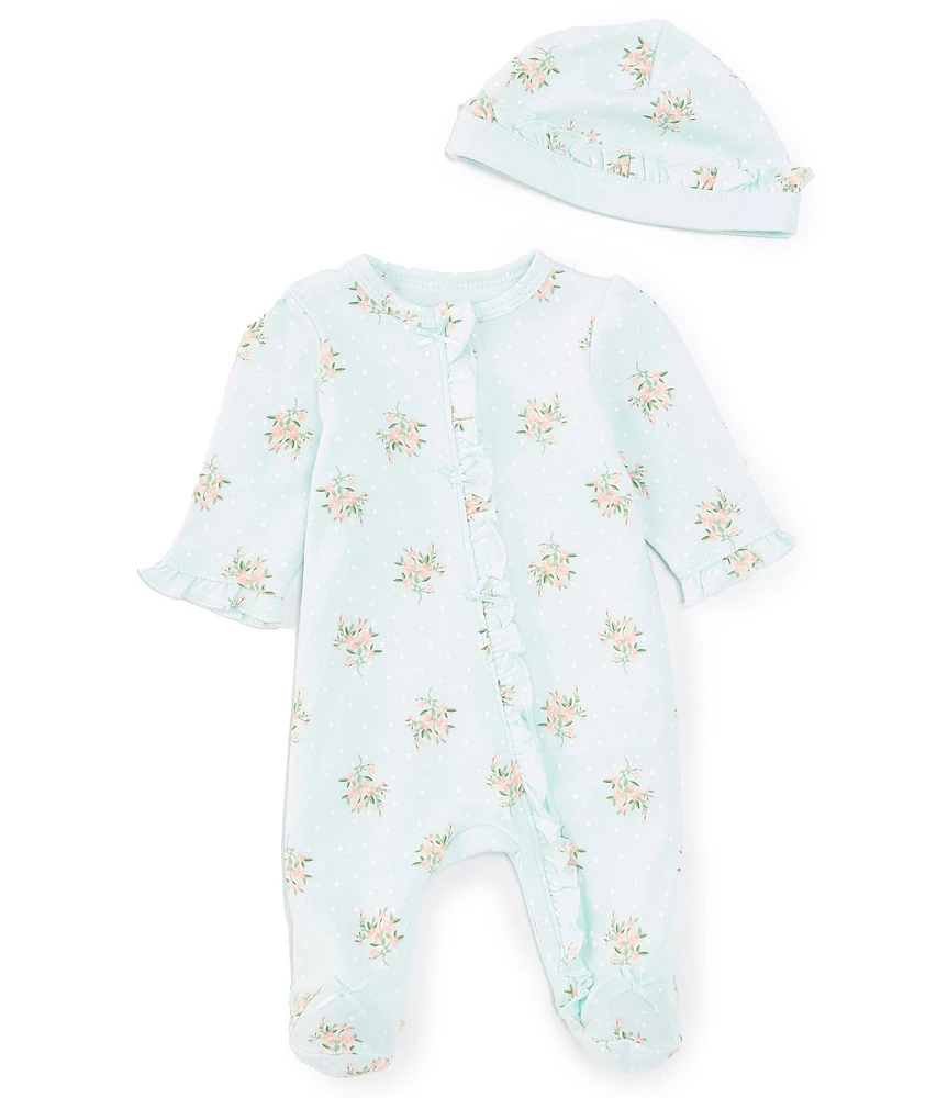 Little Me Baby Girls Delicate Floral Print Footie