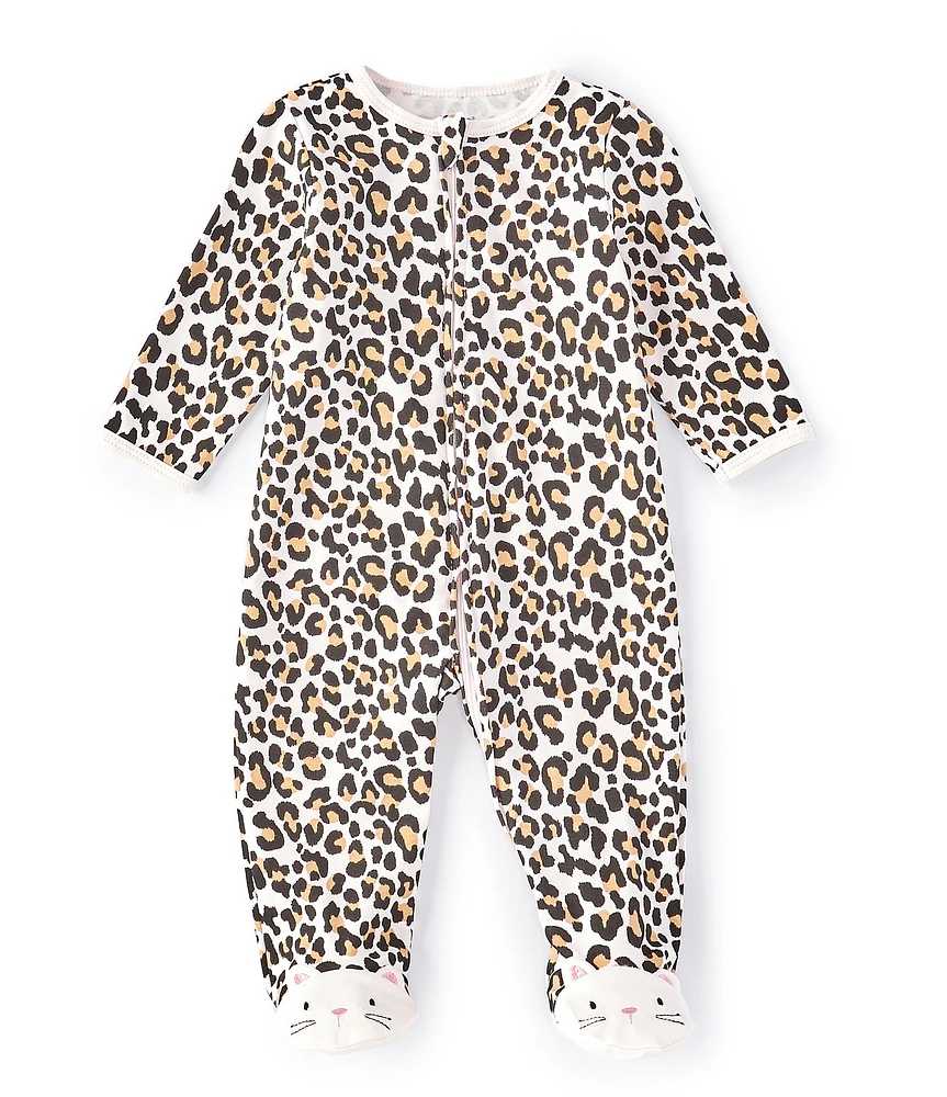 Little Me Baby Girls Leopard Print Footie