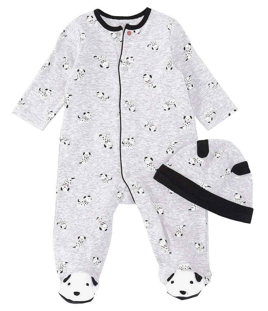 Little Me Baby Long-Sleeve Dalmatian-Print Footie Coverall Matching Cap