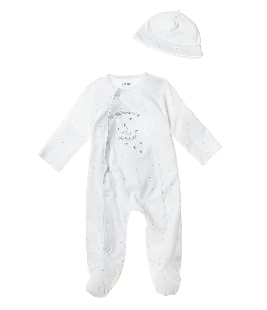 Little Me Baby Welcome World Footed Coverall