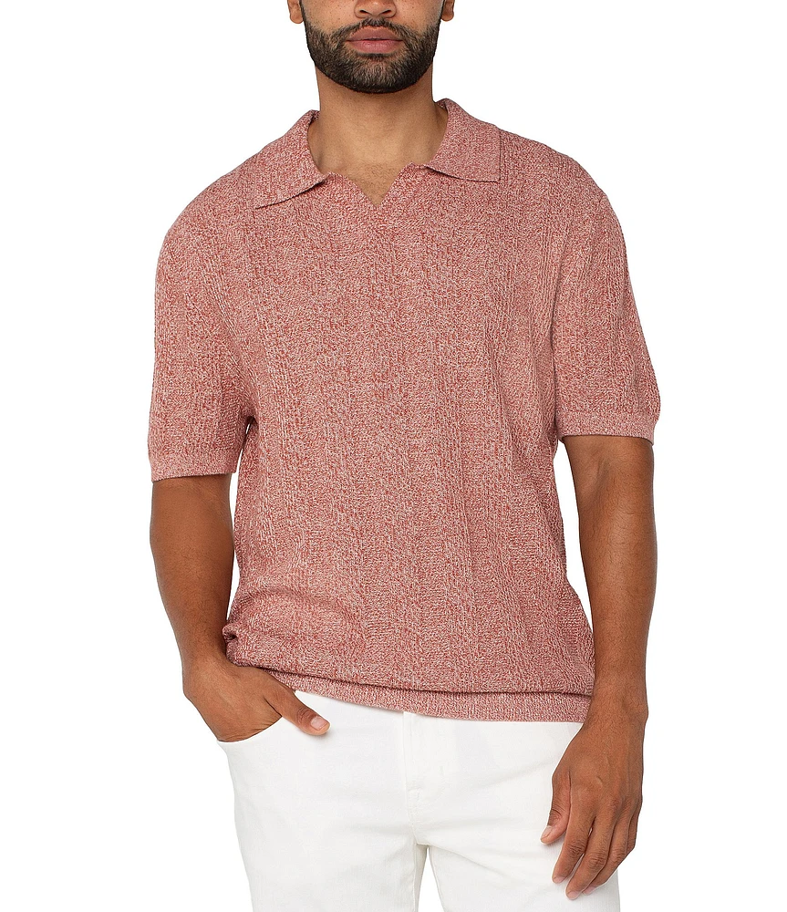 Liverpool Los Angeles Johnny Collar Short Sleeve Sweater