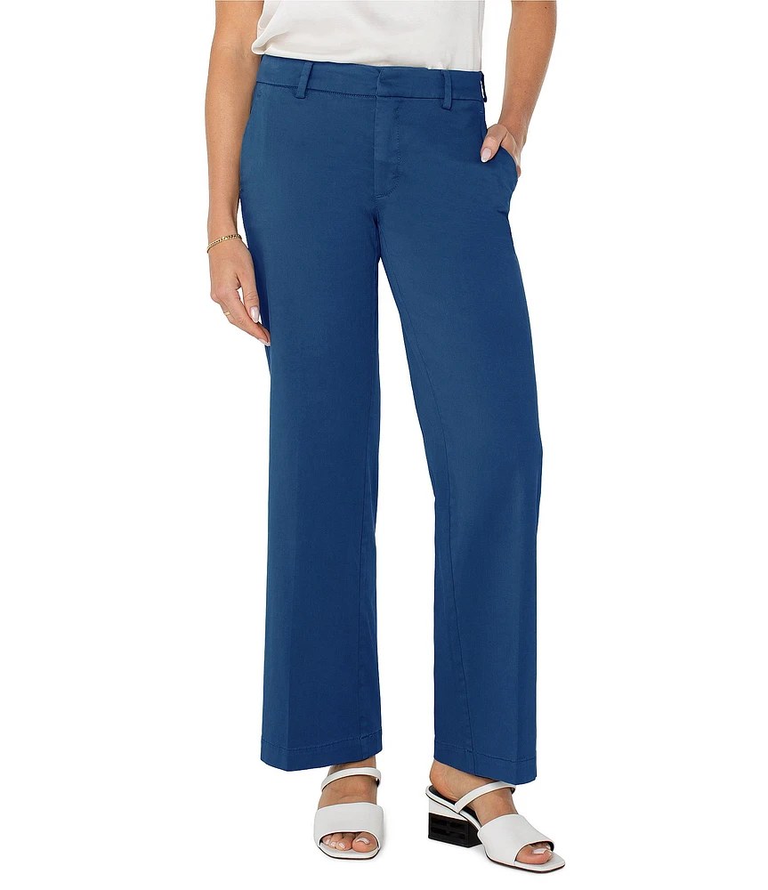 Liverpool Los Angeles Kelsey Twill Mid Rise Wide Leg Pants
