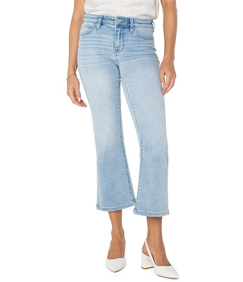 Liverpool Los Angeles Petite Size Hannah Cropped Slit-Hem Flare Jeans