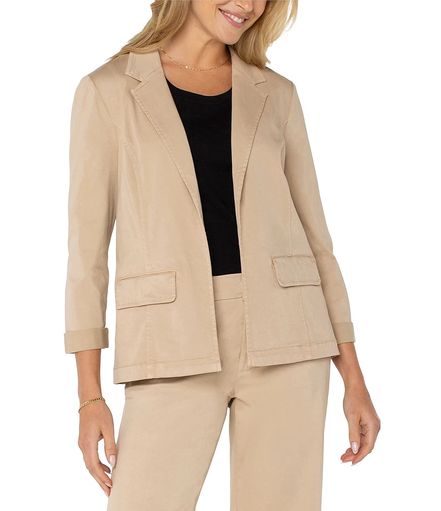 Liverpool Los Angeles Petite Size Stretch Sateen Notch Lapel Fitted Blazer