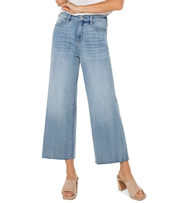 Liverpool Los Angeles Petite Size Stride High Rise Wide Leg Cropped Jeans
