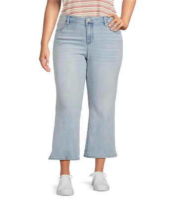 Liverpool Los Angeles Plus Size Hannah Cropped Slit-Hem Flare Jeans