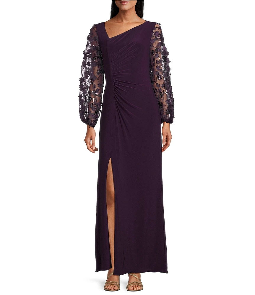 Livia Jolie by Le Bos Long 3D Floral Sleeve Dress
