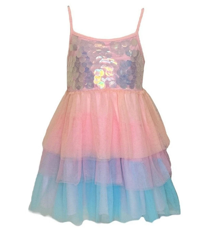 Lola + The Boys Little/Big Girls Paillette Sequin Ombre Tutu Dress