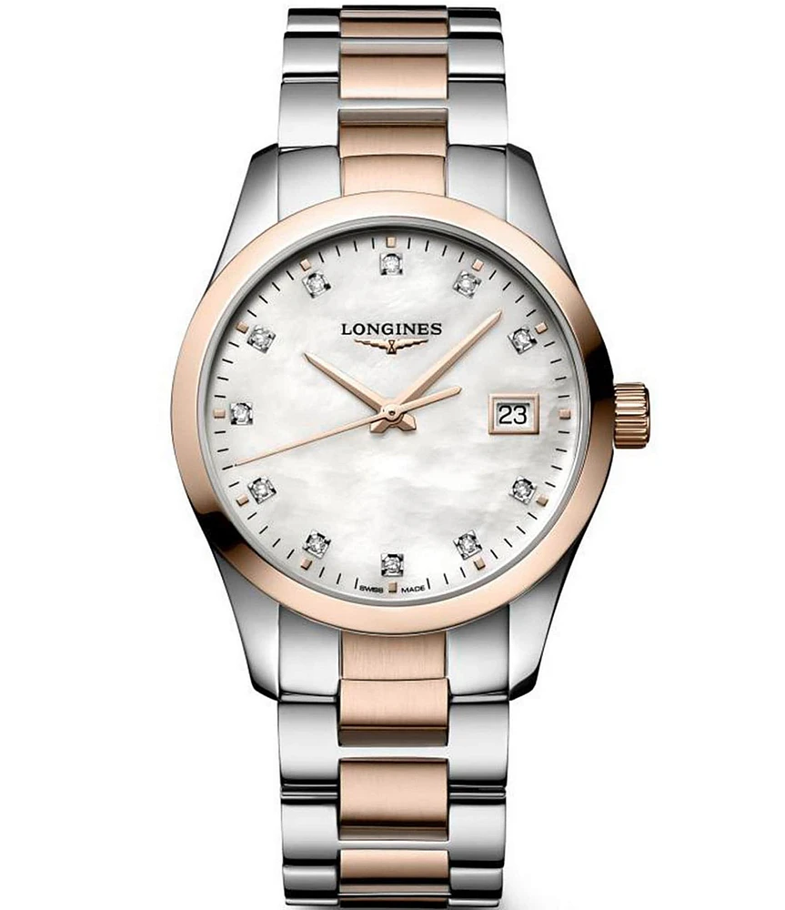 Longines Women's Conquest Classic Quartz Analog Two Tone Stainless Steel Bracelet Watch