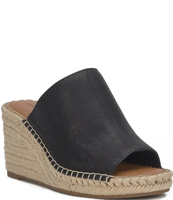 Lucky Brand Cabriah Leather Espadrille Wedge Sandals