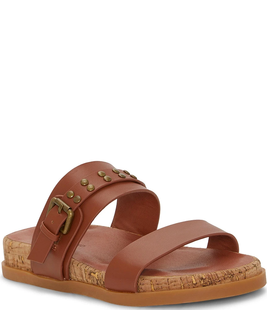 Lucky Brand Dineesa Studded Leather Double Band Flat Sandals