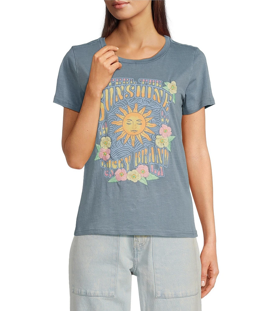 Lucky Brand Feel The Sunshine Crew Neck Short Sleeve Tee