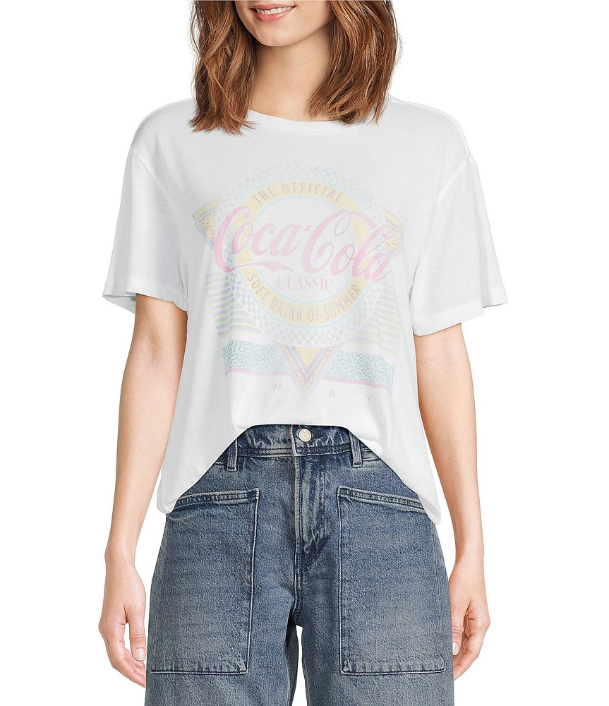 Lucky Brand Knit Coca-Cola Classic Crew Neck Short Sleeve Tee Shirt