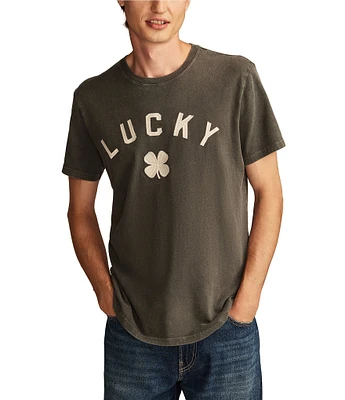 Lucky Brand Lucky Clover Short Sleeve Embroidered Graphic T-Shirt