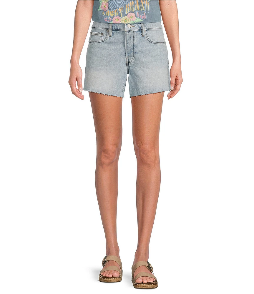 Lucky Brand Stretch Denim Mid Rise Frayed Hem Shorts