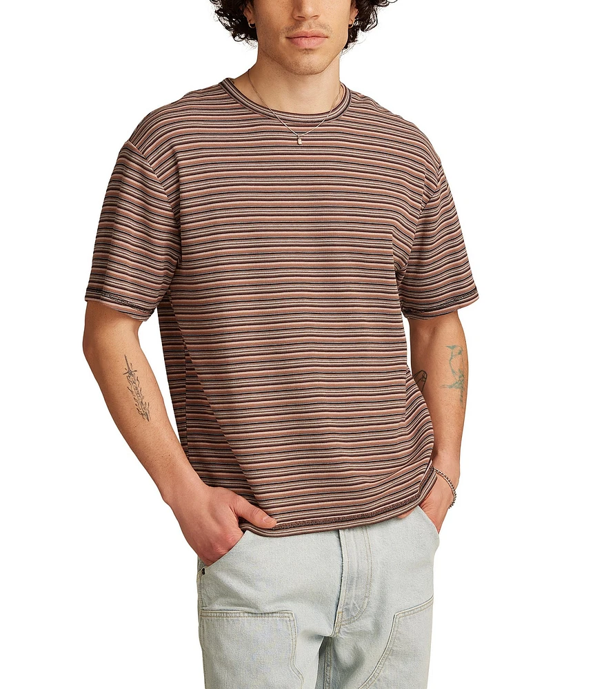 Lucky Brand Striped Short Sleeve Waffle Knit T-Shirt
