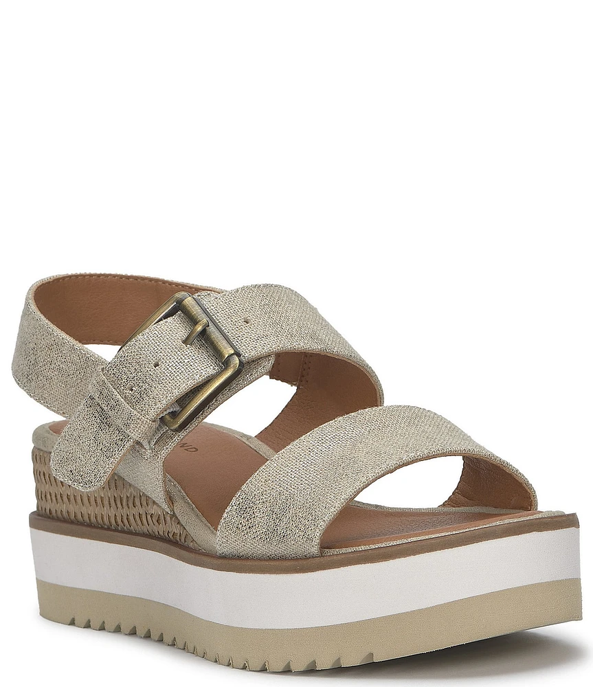 Lucky Brand Turoma Leather Platform Wedge Sandals