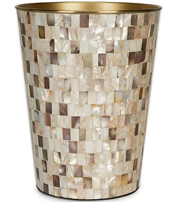 Luxury Hotel Essex Collection Gold Mother of Pearl Wastebasket
