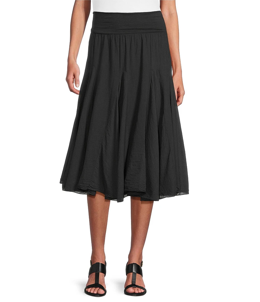 M Made in Italy Cotton Gauze A-Line Skirt
