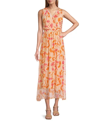 M Made in Italy Surplice Sleeveless Maxi Dress