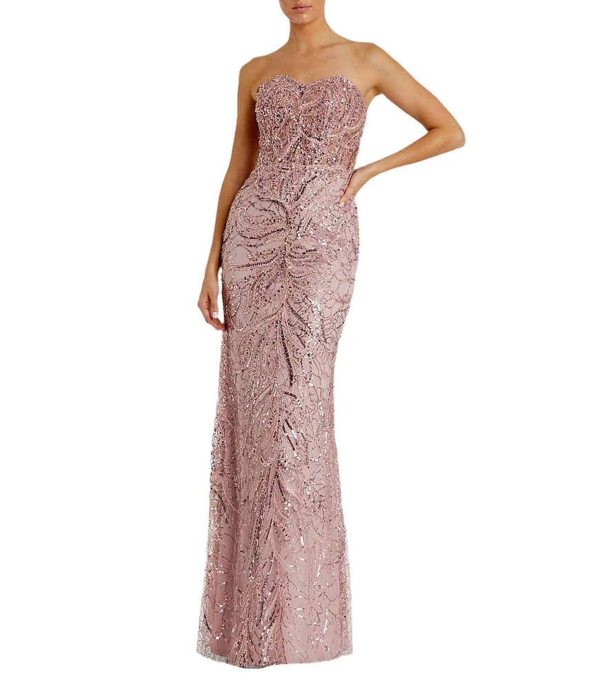 Mac Duggal Embellished Sweetheart Neck Strapless Sleeveless Gown