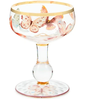 MacKenzie-Childs Butterfly Hill Coupe Glass