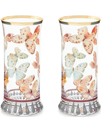 MacKenzie-Childs Butterfly Hill Highball Glass, Set of 2