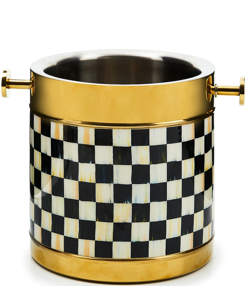 MacKenzie-Childs Check 3260 Gold Ice Bucket