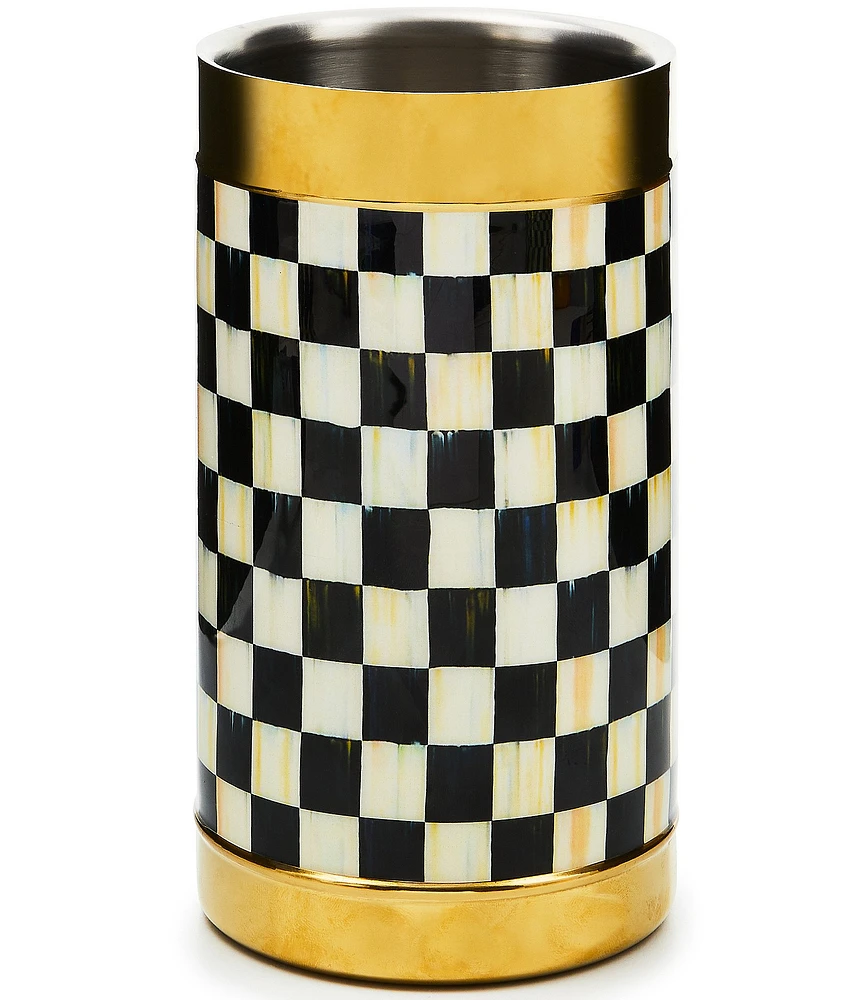 MacKenzie-Childs Check 3260 Gold Wine Cooler