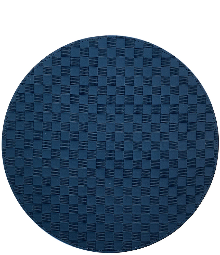 MacKenzie-Childs Check Faux Leather Round Placemat