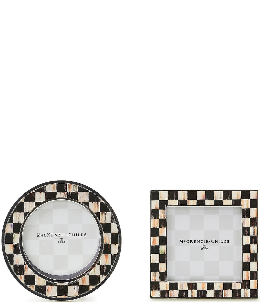MacKenzie-Childs Check Silver Plated Frames, Set of 2