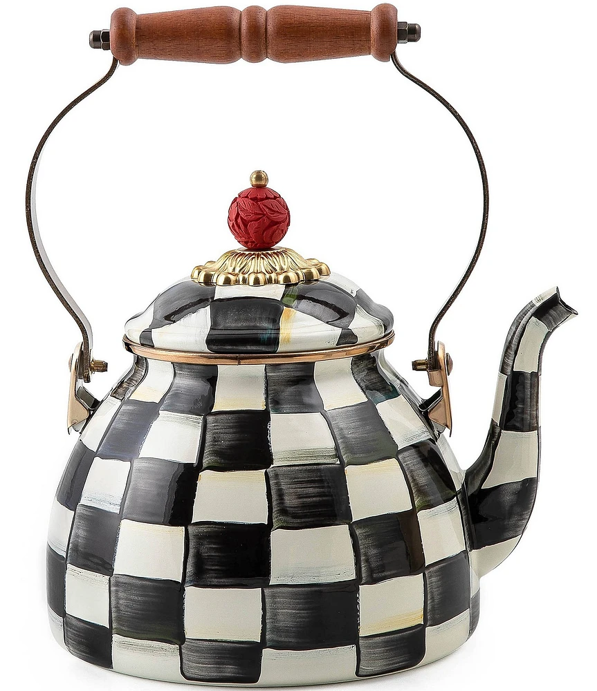 MacKenzie-Childs Courtly Check® Enamel 2-Quart Tea Kettle