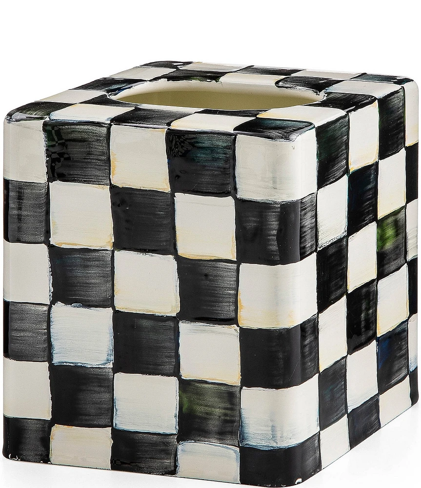 MacKenzie-Childs Check Enamel Boutique Tissue Box Cover