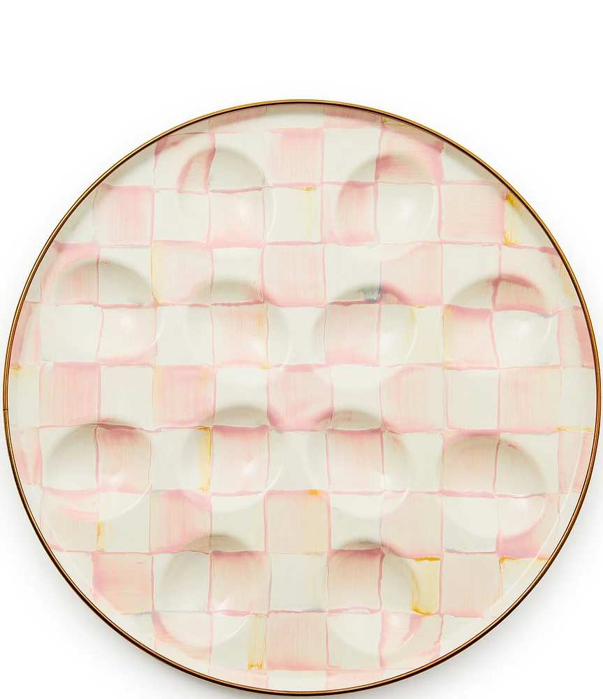 MacKenzie-Childs Check Enamel Egg Plate