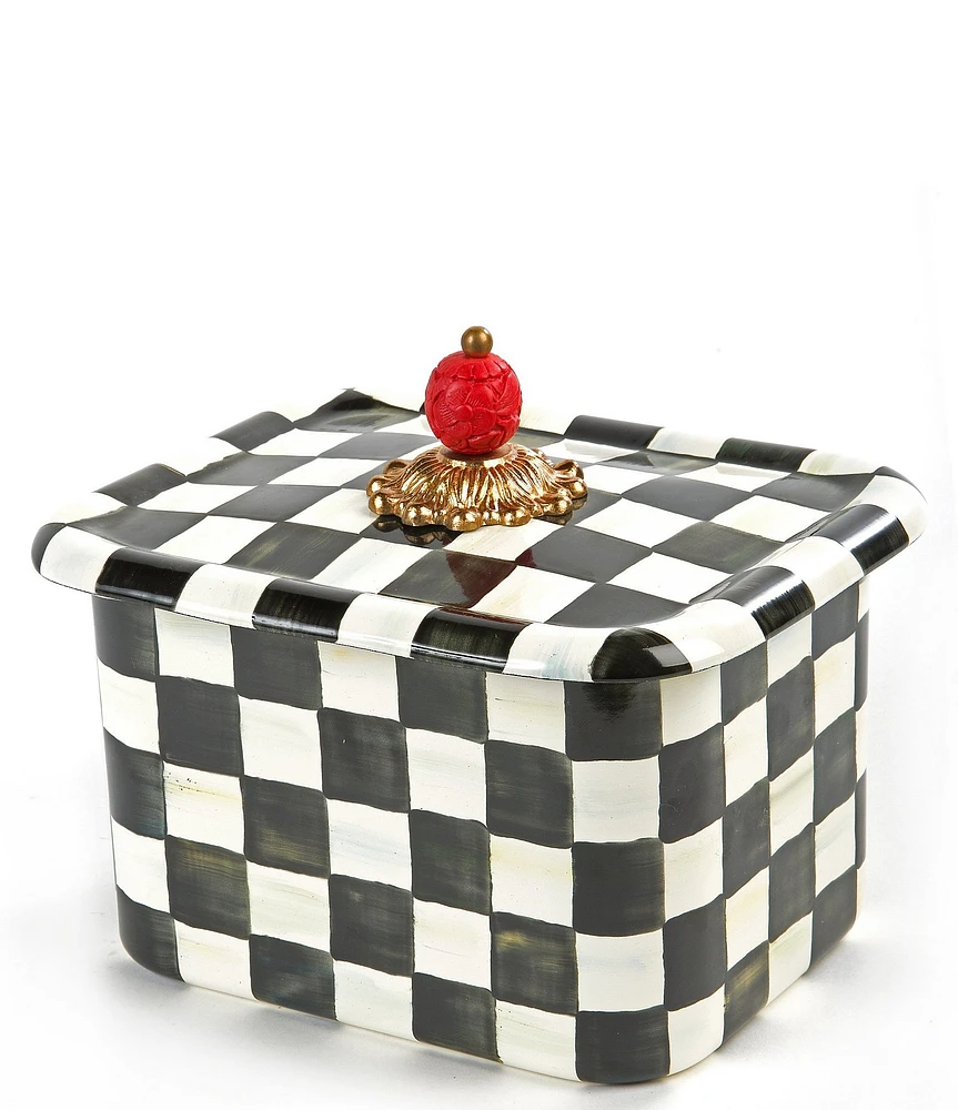 MacKenzie-Childs Check Enamel Recipe Box