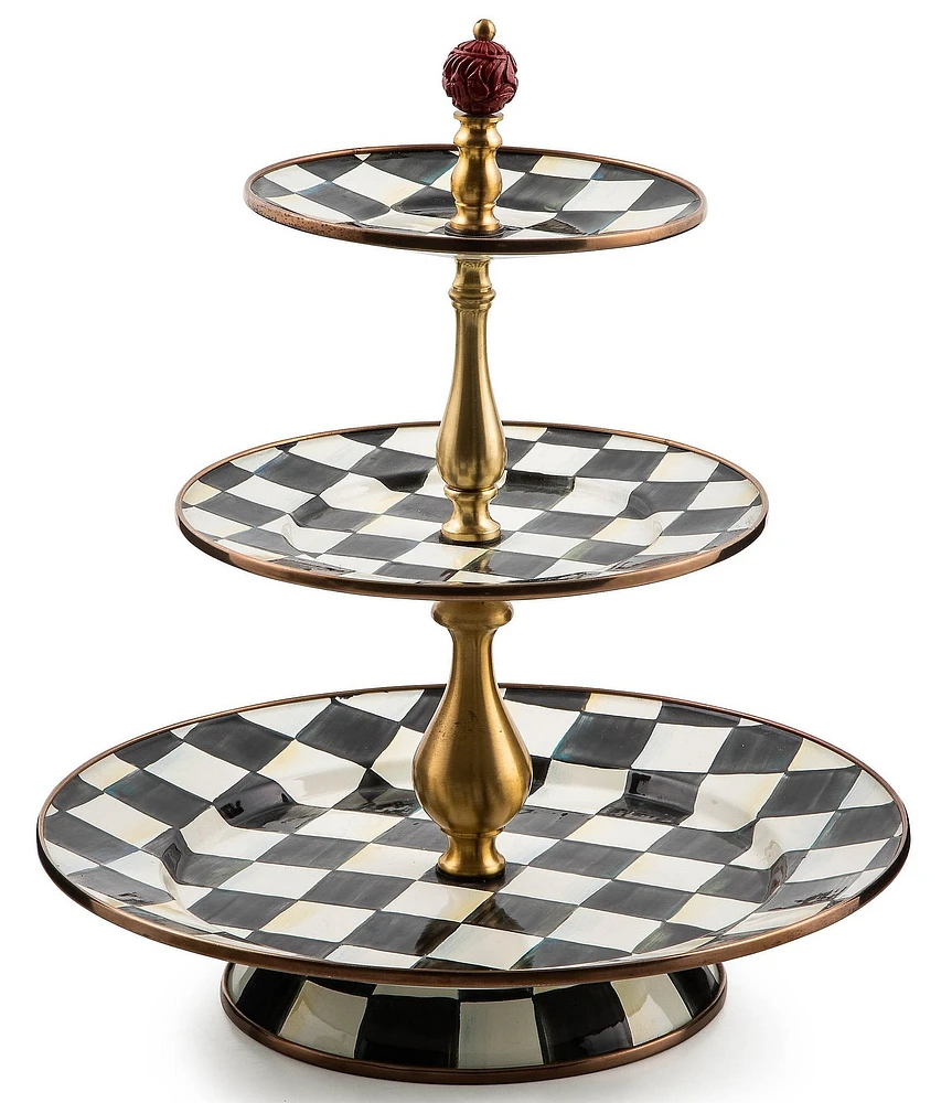 MacKenzie-Childs Courtly Check Three Tier Sweet Stand