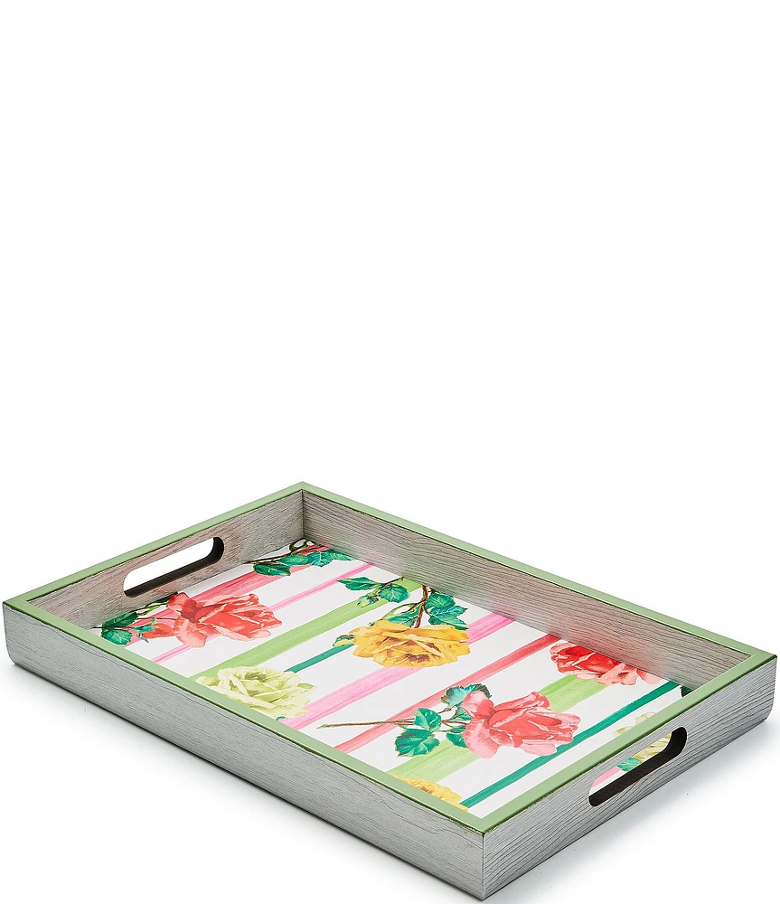 MacKenzie-Childs Garden Gala Wood Serving Tray with Handles