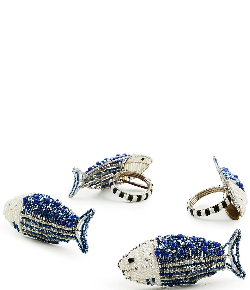 MacKenzie-Childs Go Fish Napkin Rings, Set of 4