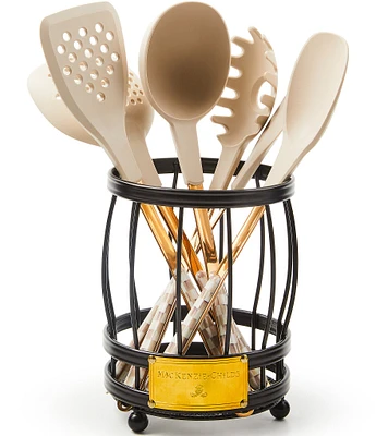 MacKenzie-Childs Check Utensil Caddy Set