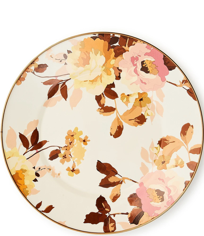 MacKenzie-Childs Wild Rose White Enamel Dinner Plate