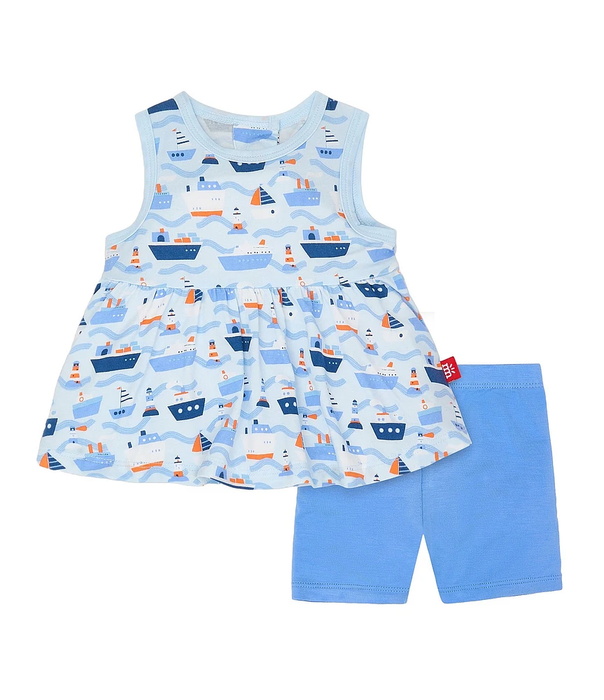 Magnetic Me Baby Girls Forever And All-Waves Sleeveless Top & Pull-on Shorts 2-Piece Set
