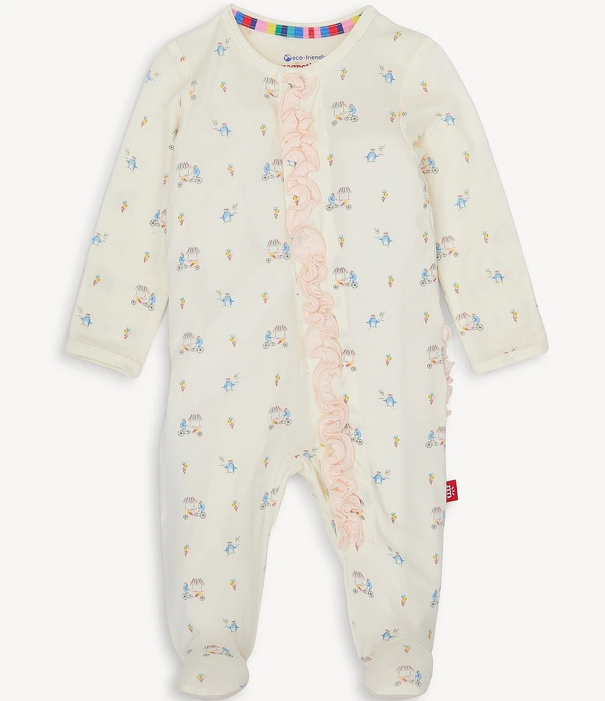 Magnetic Me® Baby Girls Long-Sleeve Penguin Printed Footed Coverall