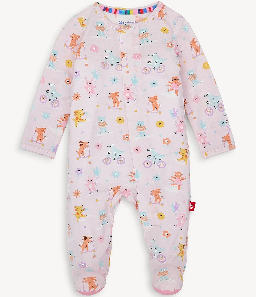 Magnetic Me® Baby Girls Long-Sleeve Playground Pals Printed Footed Coverall