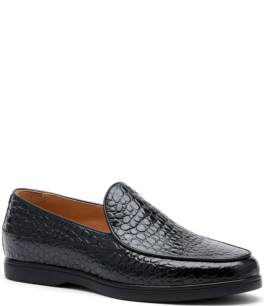 Marc Nolan Men's Alessandro Croco Embossed Leather Venetian Loafers