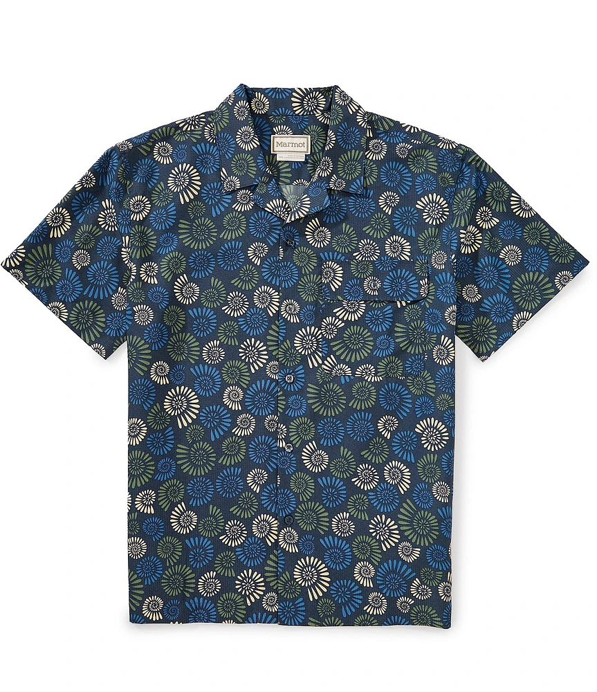 Marmot AirExchange SolarShield Camp Novelty Printed Short Sleeve Woven Camp Shirt